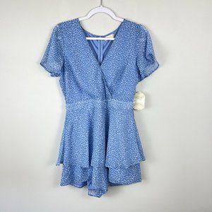 NEW Altar'd State Blue Flowy Romper, Fully Lined Mini Romper, Women's Medium